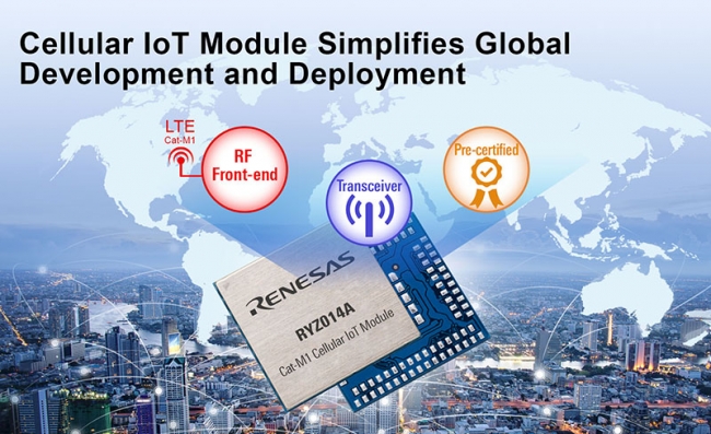 瑞萨电子推出用于大规模物联网的LTE CAT-M1模块