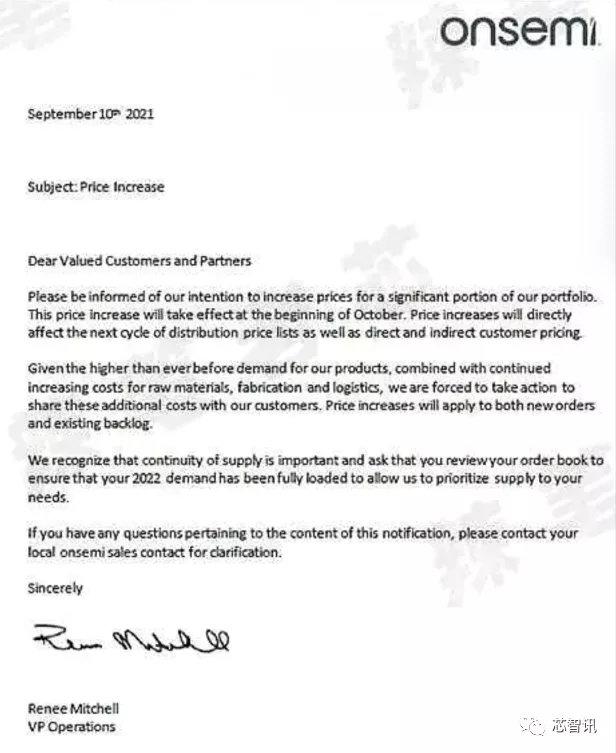 安森美宣布涨价,新价格将在10月1日生效 安森美宣布涨价,新价格将在10月1日生效