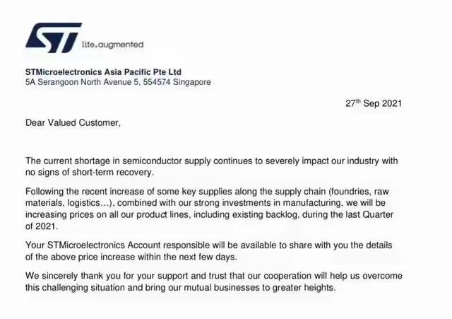 意法半导体、赛灵思再发涨价函,新一轮芯片涨价潮来袭? 意法半导体、赛灵思再发涨价函,新一轮芯片涨价潮来袭?