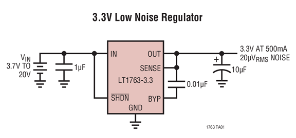 原装现货LT1763-500mA、低噪声、LDO 微功率稳压器