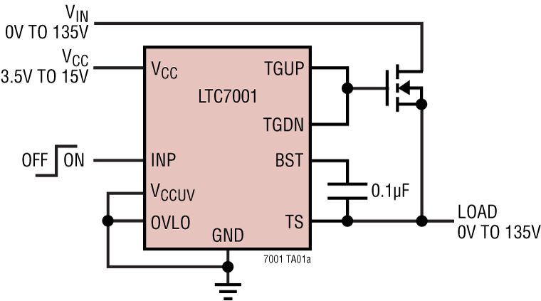 LTC7001高压侧开关和MOSFET驱动器参数介绍及中文PDF下载