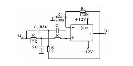 带通和带阻滤波器的常见电路图 带通和带阻滤波器的常见电路图