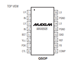 MAX8505EEE+功能电路原理以及引脚图资料