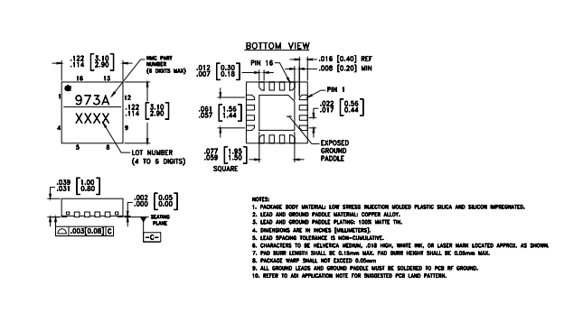 HMC973ALP3ETR衰减器功能电路原理以及引脚图 HMC973ALP3ETR衰减器功能电路原理以及引脚图