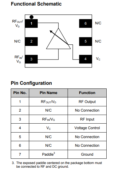 MAAM-011100-TR1000增益放大器功能以及引脚图 MAAM-011100-TR1000增益放大器功能以及引脚图