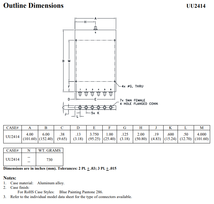 ZN6PD-02183-S+分路器/组合器的特征及引脚图