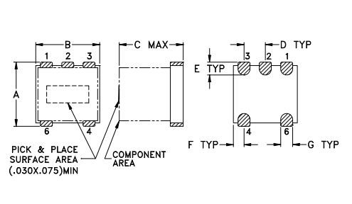 TC4-6TG2+射频变压器的特性及引脚图