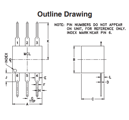 TT25-1+射频变压器的功能特性及引脚图