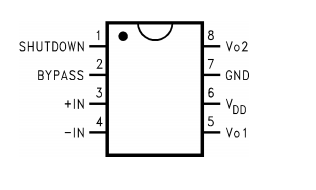 德州仪器LM4871功率放大器的概述、特点及引脚图