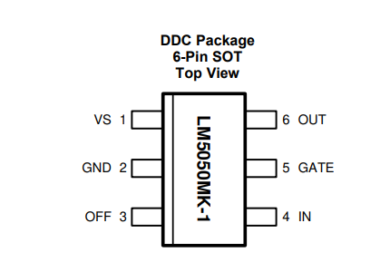 德州仪器LM5050-1二极管控制器的概述、特点及引脚图资料