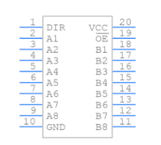 SN74LS245N收发器芯片的概述、特点及引脚图