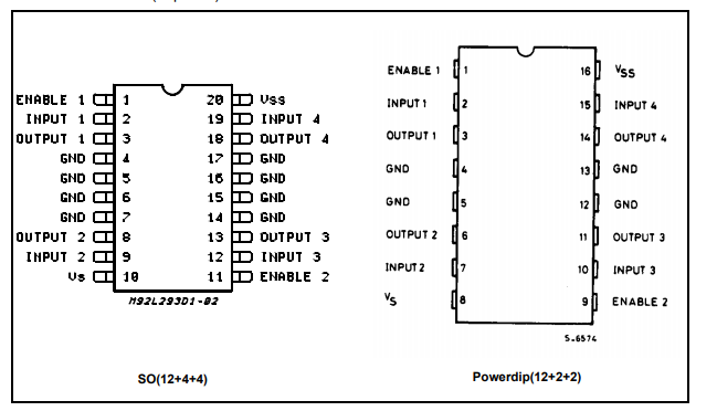 ST意法L293D电机驱动芯片的概述、特点及引脚图