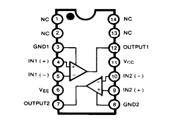 ADI亚德诺LM319双高速电压比较器的概述、特点及引脚图