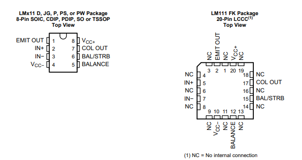 LM311具有选通信号的高速 30V 差分比较器