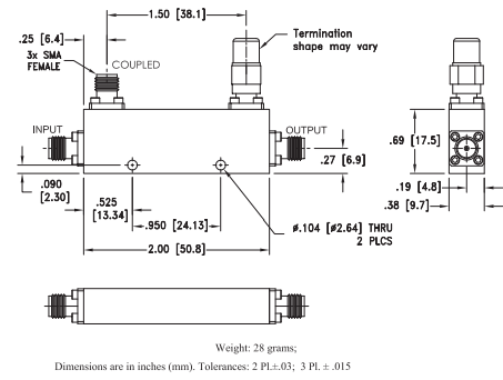 【MINI】ZUDC6-0283-S+宽带定向耦合器的中文资料