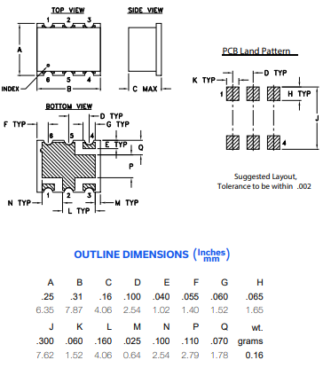 【MINI】RCBT-63H+表面贴装偏置三通的中文资料