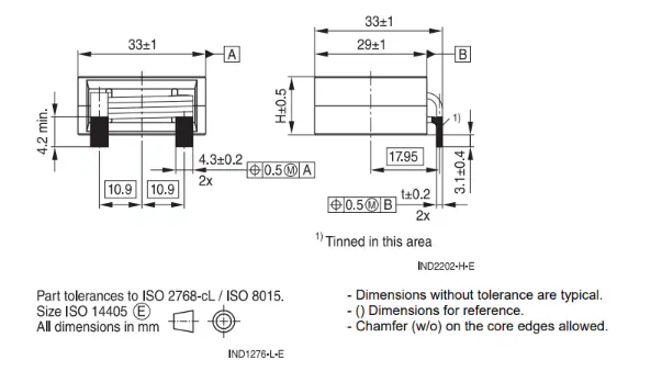 EPCOS / TDK ERU33M PTH大电流扁平线电感器的中文资料