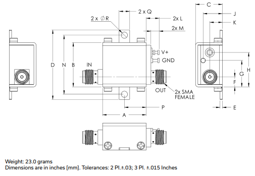 【MINI】ZX60-06183P+射频放大器的中文资料