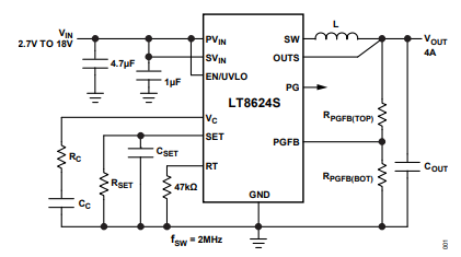 LT8624SAV#PBF开关稳压器的特性应用及典型应用图