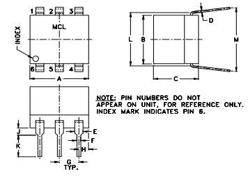TT1-6-X65+射频变压器的规格参数、特性应用及外观尺寸图 TT1-6-X65+射频变压器的规格参数、特性应用及外观尺寸图