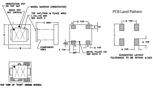 TCBT-2R5G+模块的规格参数、特性应用及尺寸图 TCBT-2R5G+模块的规格参数、特性应用及尺寸图