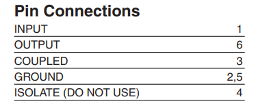 ADC-6-1R+定向耦合器的规格参数、特性应用及尺寸图