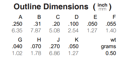 RMS-1MH+双平衡混频器的规格参数、特性应用及尺寸图