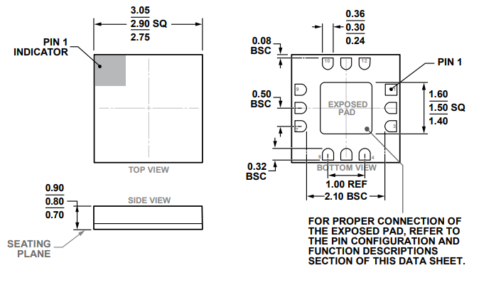 了解HMC773A混频器的外观尺寸图