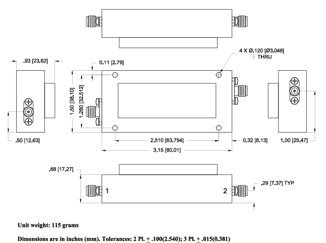 ZVBP-3500-S+滤波器的规格参数、特性应用及尺寸图 ZVBP-3500-S+滤波器的规格参数、特性应用及尺寸图