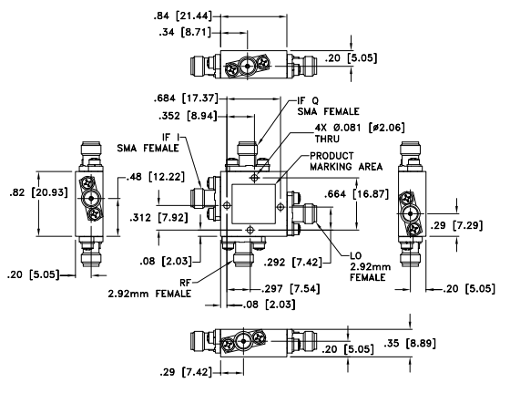 ZMIQ-44H-K+混频器的规格参数、特性应用及尺寸图