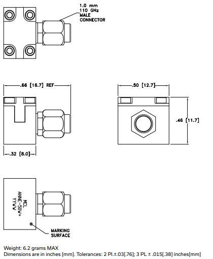 ANNE-50W+射频终端接口的规格参数、特性应用及尺寸图