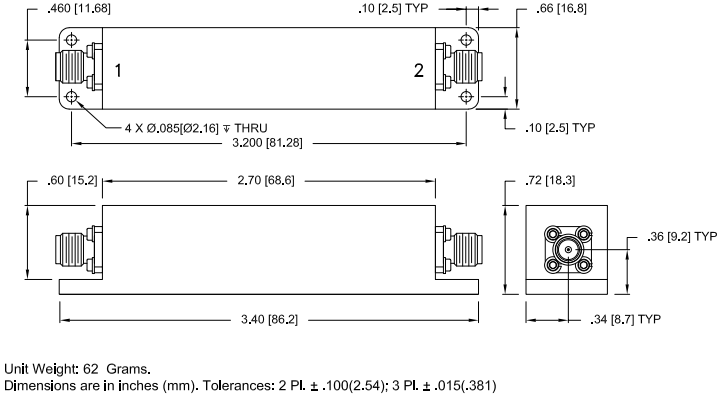 ZVBP-15R4G-S+带通滤波器的规格参数、特性应用及尺寸图 ZVBP-15R4G-S+带通滤波器的规格参数、特性应用及尺寸图