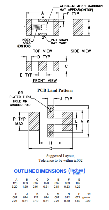 HFCN-1600+陶瓷滤波器的规格参数、特性应用及尺寸图 HFCN-1600+陶瓷滤波器的规格参数、特性应用及尺寸图