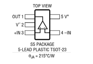 LT6274IS5#TRMPBF运算放大器的规格参数、特性及引脚图 LT6274IS5#TRMPBF运算放大器的规格参数、特性及引脚图