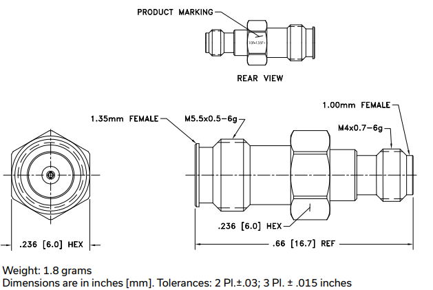 10F-135F+同轴适配器的规格参数、特性及尺寸图 10F-135F+同轴适配器的规格参数、特性及尺寸图
