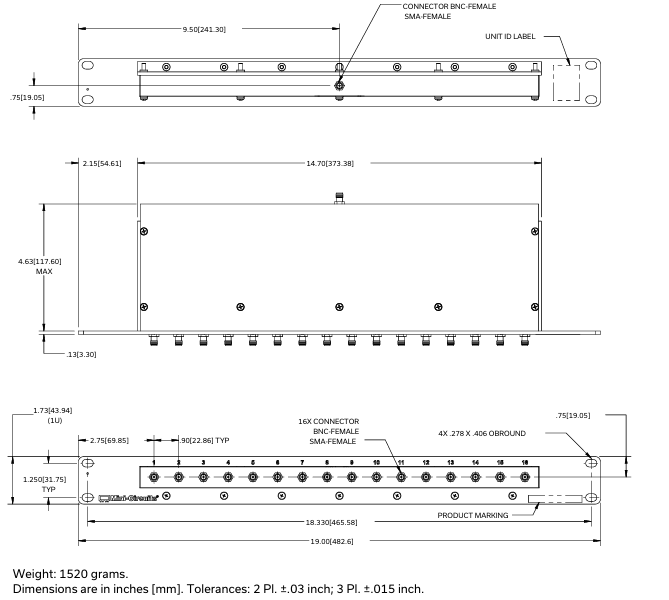 ZT-394分路器/汇流器面板的特性应用及尺寸图