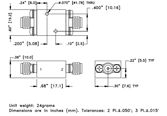 ZLFV-K1552+低通滤波器的规格参数、特性应用及尺寸图