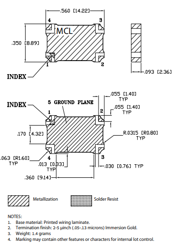 QCH-63+功率分配器的特性应用及尺寸图 QCH-63+功率分配器的特性应用及尺寸图