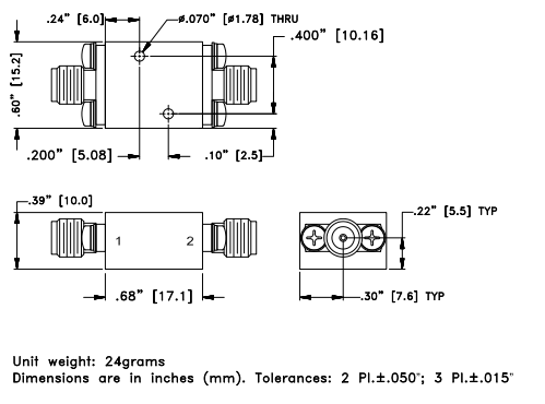 ZHFW-K8400+高通滤波器的规格参数、特性应用及尺寸图