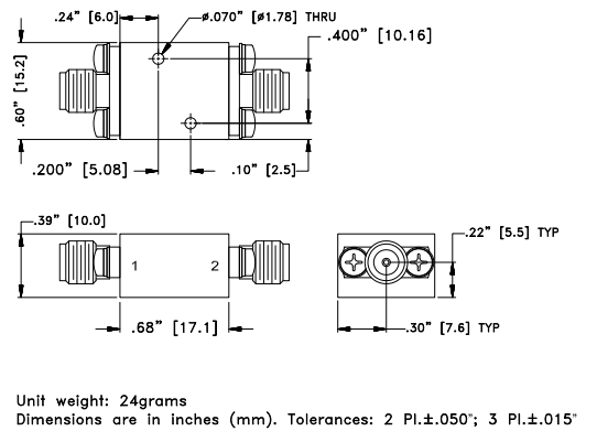 ZHFW-K5000+高通滤波器的规格参数、特性应用及尺寸图