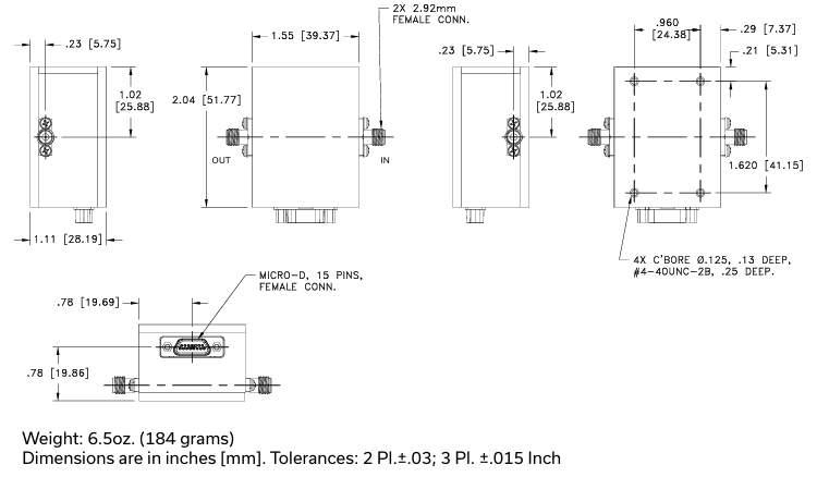 ZVA-20543TC+温度补偿放大器的特性应用及尺寸图