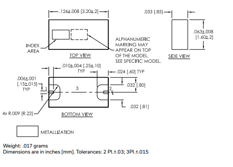 LFCN-3802+低通滤波器的规格参数、特性及尺寸图
