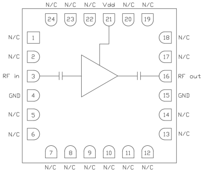 CMD315C4射频放大器的参数、特性及引脚配置 CMD315C4射频放大器的参数、特性及引脚配置