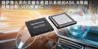 瑞萨电子推出高集成度LCD视频处理器，赋能新一代ASIL B等级车载显示系统