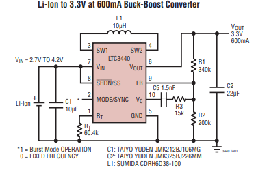 LTC3440 DC/DC 转换器的定义、特征及应用说明