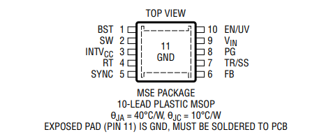 LT8608开关稳压器芯片的引脚配置功能分析
