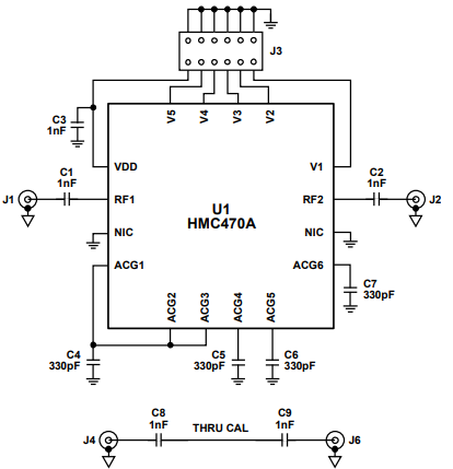 HMC470A数字衰减器的应用信息 - 评估板 HMC470A数字衰减器的应用信息 - 评估板
