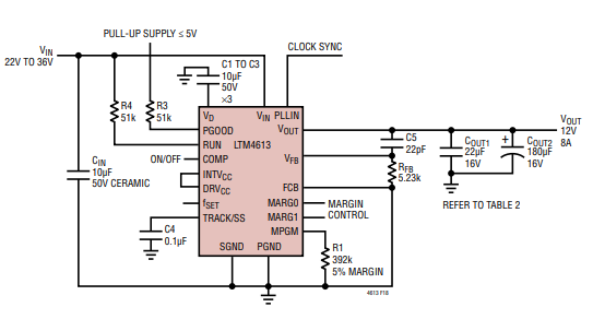 LTM4613非隔离式开关模式 DC/DC 电源模块说明！