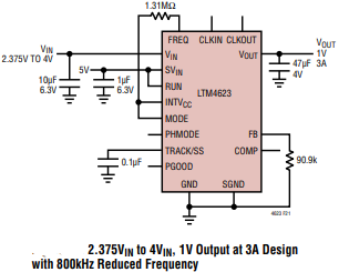 LTM4623稳压器电子元件低输入电压应用及预偏置输出启动
