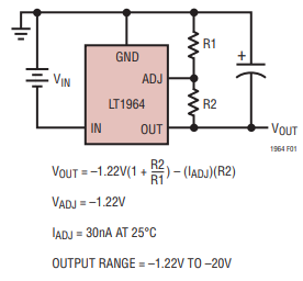 LT1964低压差负电压稳压器的可调工作模式分析 LT1964低压差负电压稳压器的可调工作模式分析